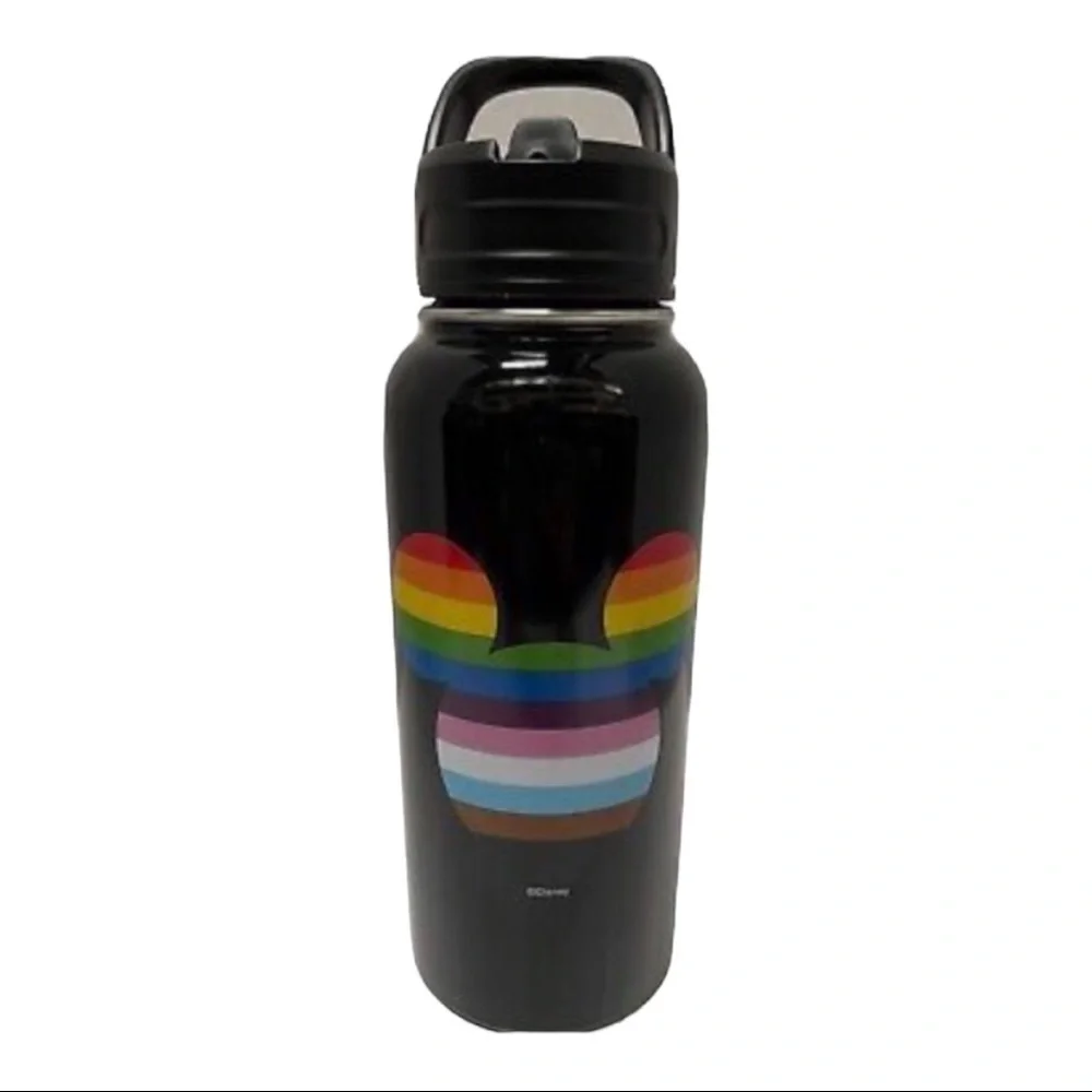 - Disney Pride Micky Mouse Rainbow Ears Water Bottle Stainless Steel Bla…